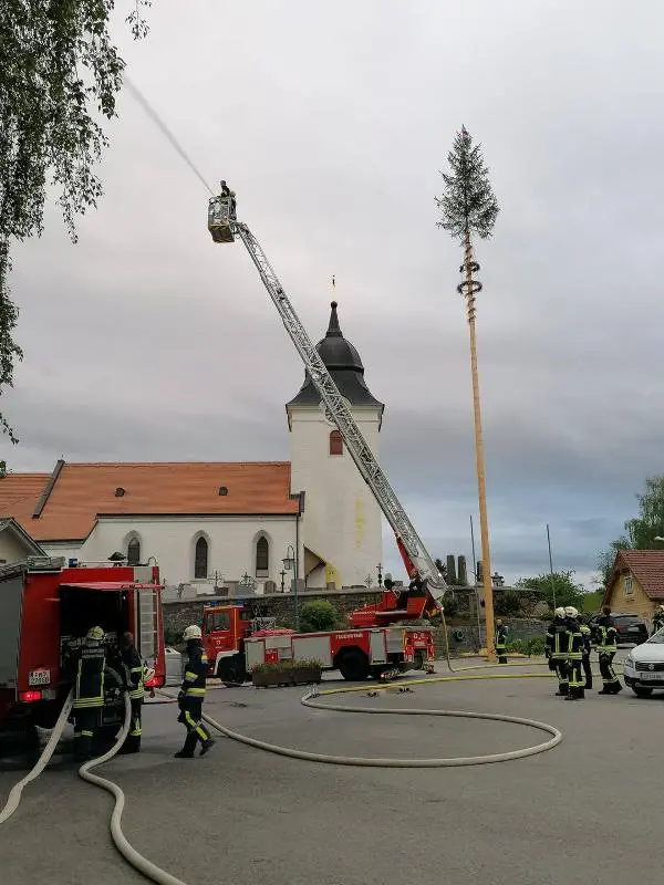 Übung mit der Drehleiter Wultschau