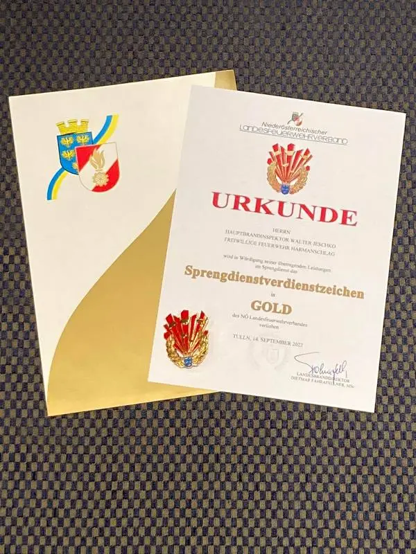 Sprengdienstverdienstzeichen in Gold